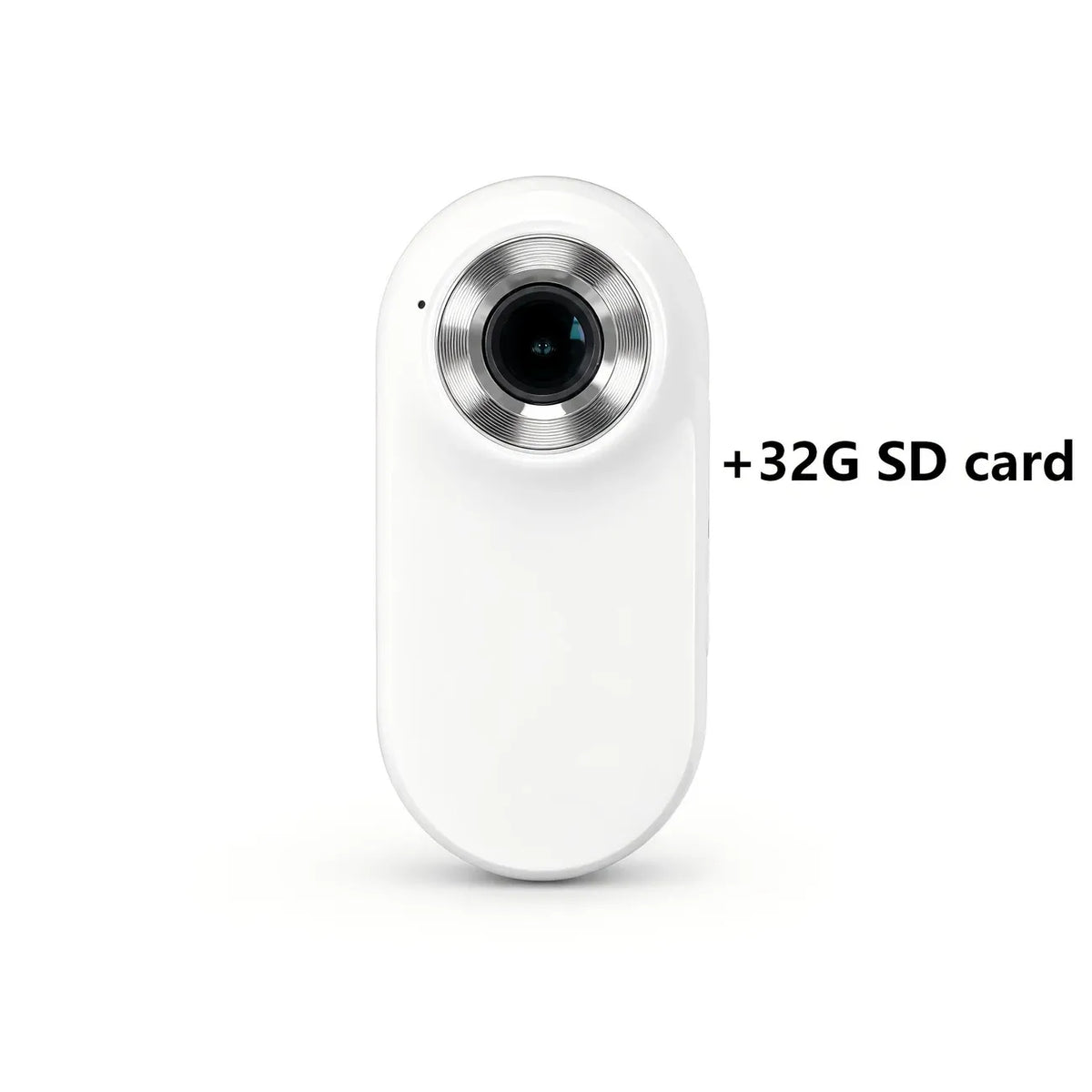 Thumb-Sized 1080P Portable Action Camera: Rotatable Back Clip / Multi-Accessory Expansion / 300mAh Battery, Hands-Free for Cycling, Hiking & Vlogs!(white)