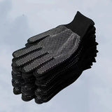 10 pairs Nylon Dot Grip Work Gloves – 13-Gauge PVC Dots Safety Gloves for Construction, Electrical & Handling, Breathable Knit, Non-Slip(black)