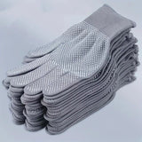 10 pairs Nylon Dot Grip Work Gloves – 13-Gauge PVC Dots Safety Gloves for Construction, Electrical & Handling, Breathable Knit, Non-Slip(grey)