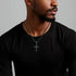 Titanium Steel Cross Necklace: Eternal Faith, Timeless Quality.  BLACK
