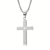 Titanium Steel Cross Necklace: Eternal Faith, Timeless Quality。Steel color