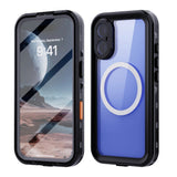 iPhone 16 Pro Max Waterproof Phone Case IP68 Drop Protection Snow Dust Resistant with Lanyard for Swimming Skiing Off Road Adventures(black)