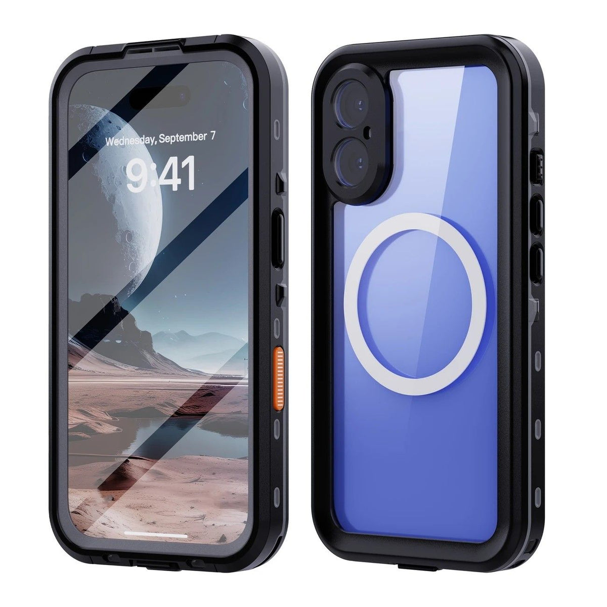 iPhone 16 Pro Max Waterproof Phone Case IP68 Drop Protection Snow Dust Resistant with Lanyard for Swimming Skiing Off Road Adventures(black)