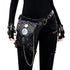 Steampunk-style Adjustable Waist Bag: Retro Chains and Rivets Decoration, PU Leather Multi-function Shoulder Crossbody Bag for Trendy Matching
