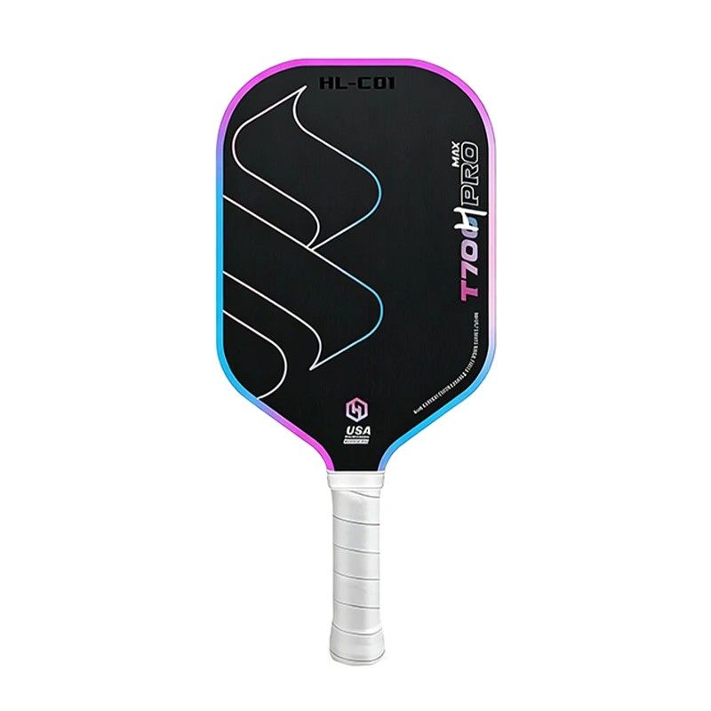 T700 Carbon Fiber Pickleball Paddle 16mm Core Lightweight Single Paddle with Polymer Honeycomb Core（bluish violet）