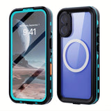 iPhone 16 Pro  Waterproof Phone Case IP68 Drop Protection Snow Dust Resistant with Lanyard for Swimming Skiing Off Road Adventures(blue)