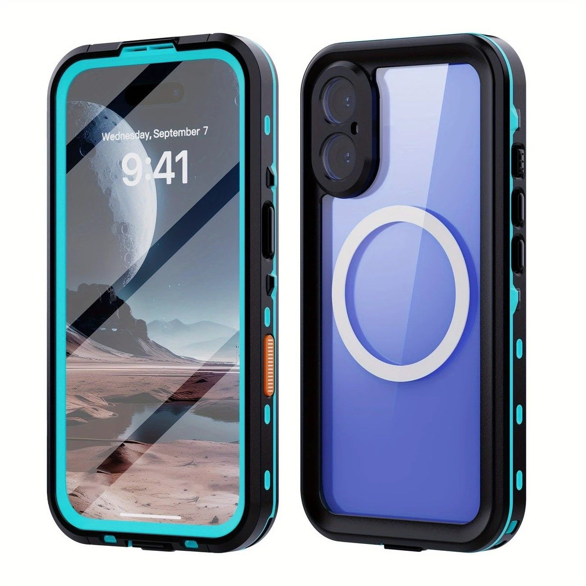 iPhone 16 Pro  Waterproof Phone Case IP68 Drop Protection Snow Dust Resistant with Lanyard for Swimming Skiing Off Road Adventures(blue)