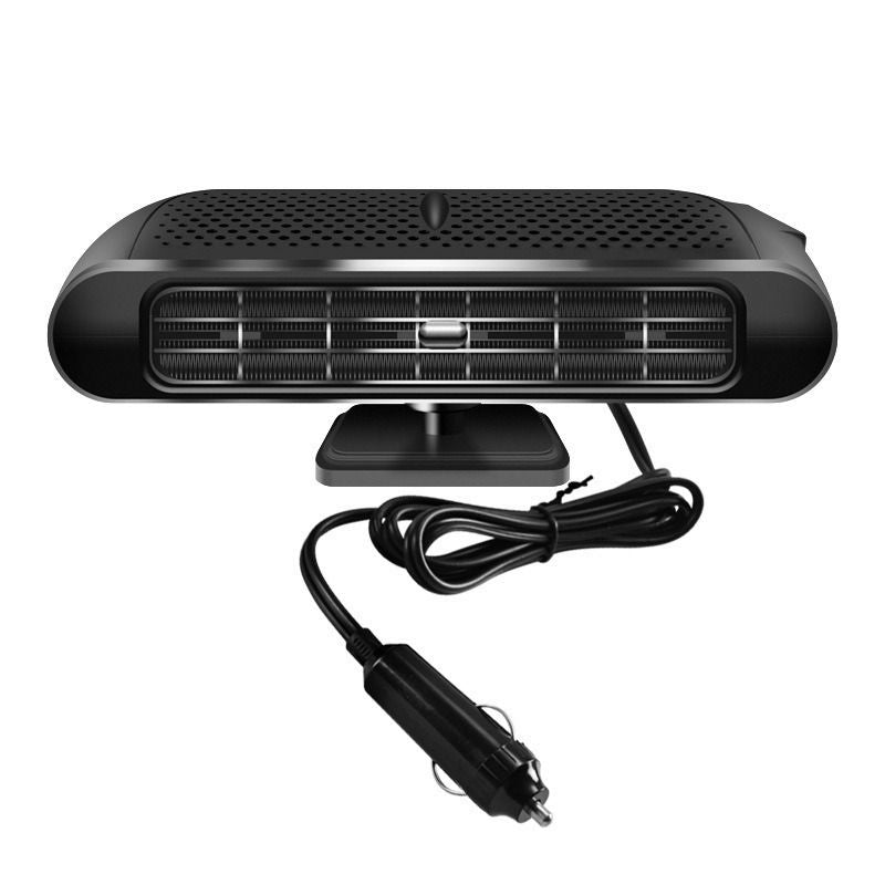 Winter Car Must-Have: 3-Second Heat, 360° Defrost, Safe Plug & Go Mini Heater（Black silver）