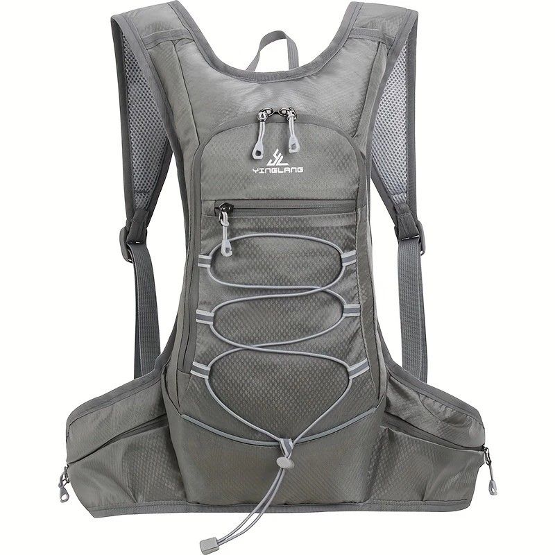 Lightweight Trail Running Hydration Backpack, Cycling Hiking Mountaineering Backpack, Night-Reflective Breathable Design(GREY)
