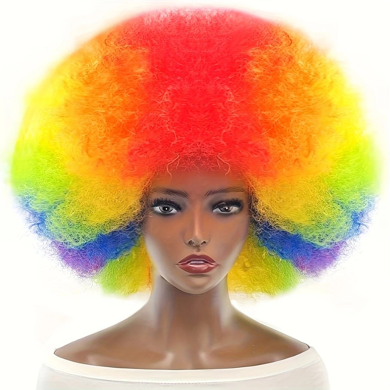 70s Fun Big Elastic Fluffy Afro Wig - High-quality Synthetic Short Curly Twisted Braid Wig for Cosplay and Daily Parties - Premium Fashion Wig（black)