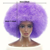70s Fun Big Elastic Fluffy Afro Wig - High-quality Synthetic Short Curly Twisted Braid Wig for Cosplay and Daily Parties - Premium Fashion Wig（GREEN)