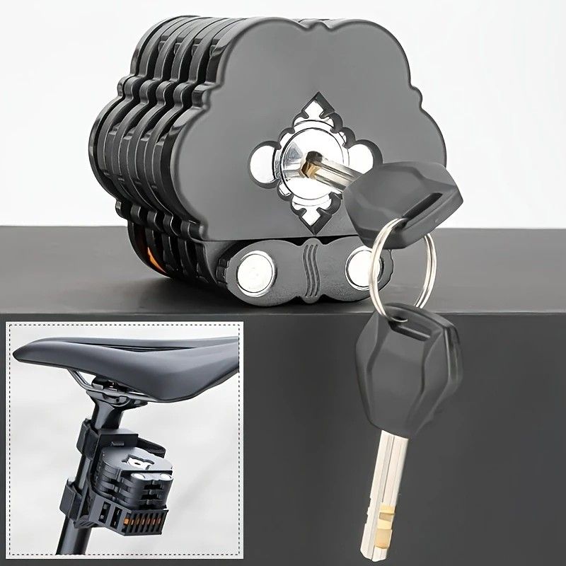 Best-selling Baota Folding Lock Alloy Steel Anti-Hydraulic Cutting 840mm Extended Chain Waterproof & Rustproof Portable Lock  Universal Anti-Theft Device for Bicycles, E-Bikes & Motorcycles