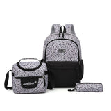 black Leopard Print Water-Resistant Backpack, Lightweight with Large Capacity, Laptop Compartment Included, Essential for Commuting and Campus.&black
