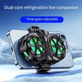 Semiconductor Cooling Fan Back Clip, Instant 3-Second Cooling, Large Area Heat Dissipation, Compatible with All Phone Models, Unobstructed Camera View for Live Streaming & Gaming.（Universal wheel payment）