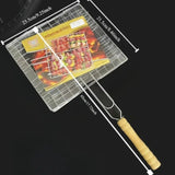2PCS  Stainless Steel BBQ Clamp Commercial & Home Use Grill Mesh for Fish & Burgers 
