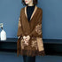 Double-sided Jacquard Cheongsam Shawl, Color-Blocked Fringed Cape Design, Autumn/Winter Fashion & Warmth Two-in-One Scarf(navy blue)
