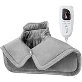 Silver gray This multifunctional electric heating pad: 6 temperature levels, 4 timer settings, magnetic interface, portable, machine washable, perfect for home relaxation and a warm gift.