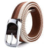 Three-Color Braided Golf Elastic Belt, Unisex, Stretchy Comfort and Versatile Matching, Top Choice for High-Quality Casual Trouser Belts/Coffee color+brown+white