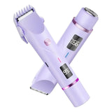 Women's Electric Dual Head Hair Remover – Double Ring Blade for Efficient Hair Removal, Fine Trimming Blade for Detailed Grooming, IPX7 Full Body Waterproof, Safe and Painless(purple)