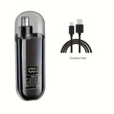 Electric nose hair trimmer, fashionable mini portable, wireless USB charging, suitable for both men and women, super easy-to-use nose hair trimmer.black