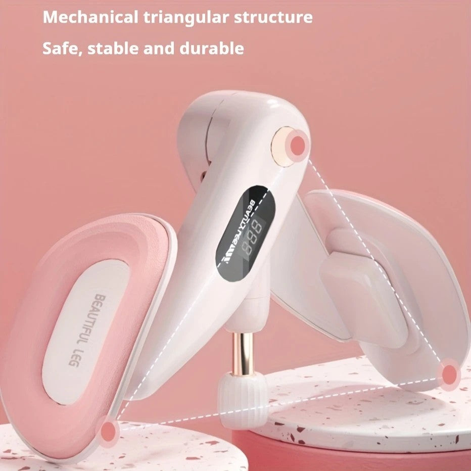 Smart Counting Buttocks and Leg Trainer. Adjustable resistance for precise activation of glute and inner thigh muscles. Features anti-slip design—your essential home fitness tool for body shaping, effortlessly tracking workout repetitions.（PINK)