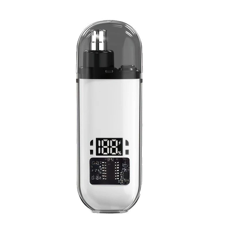 Electric nose hair trimmer, fashionable mini portable, wireless USB charging, suitable for both men and women, super easy-to-use nose hair trimmer.WHITE