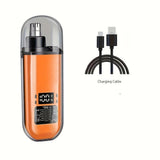 Electric nose hair trimmer, fashionable mini portable, wireless USB charging, suitable for both men and women, super easy-to-use nose hair trimmer.ORANGE