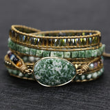 Vintage Handwoven Natural Stone Beaded Bracelet – Bohemian Charm, Each Amethyst Unique