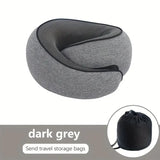DARK GREY Snail Airplane Neck Pillow – Travel pillow with soft supportive design, ideal for sleep, cars, trains, the office, and home use. Includes a washable pillowcase and portable cervical support pad with storage bag.