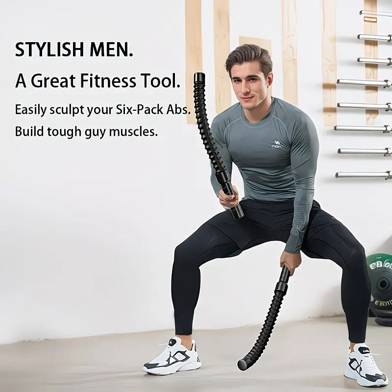 2PCS Wireless Battle Rope Fitness Stick, Strong Spring Resistance, Full Body Muscle Sculpting, Anti-Slip and Durable, Indoor and Outdoor Use, Essential for Body Shaping