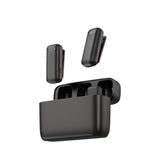 Wireless Lavalier Microphone Set: 2.4G wireless instant connection, DSP smart noise cancellation, 84-hour ultra-long battery life, one-drag-many full-scenario compatibility, Apple interface. (Black outer case with yellow inner compartment)
