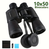 10x50 HD Binoculars - Wide Angle Large Eyepiece - Night Vision for Birdwatching Hiking Concerts - Lightweight & Portable(Black pockmark)