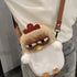 Goo Goo Chicken crossbody bag, short plush, cute and quirky, compact yet spacious, a must-have for stylish outings.