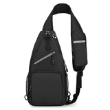New Men's Chest Bag Lightweight Oxford Crossbody, Water-Resistant Durable Anti-Burden Shoulder Pack, Minimalist Casual Commute Cycling Sports Sling Bag(BLACK)