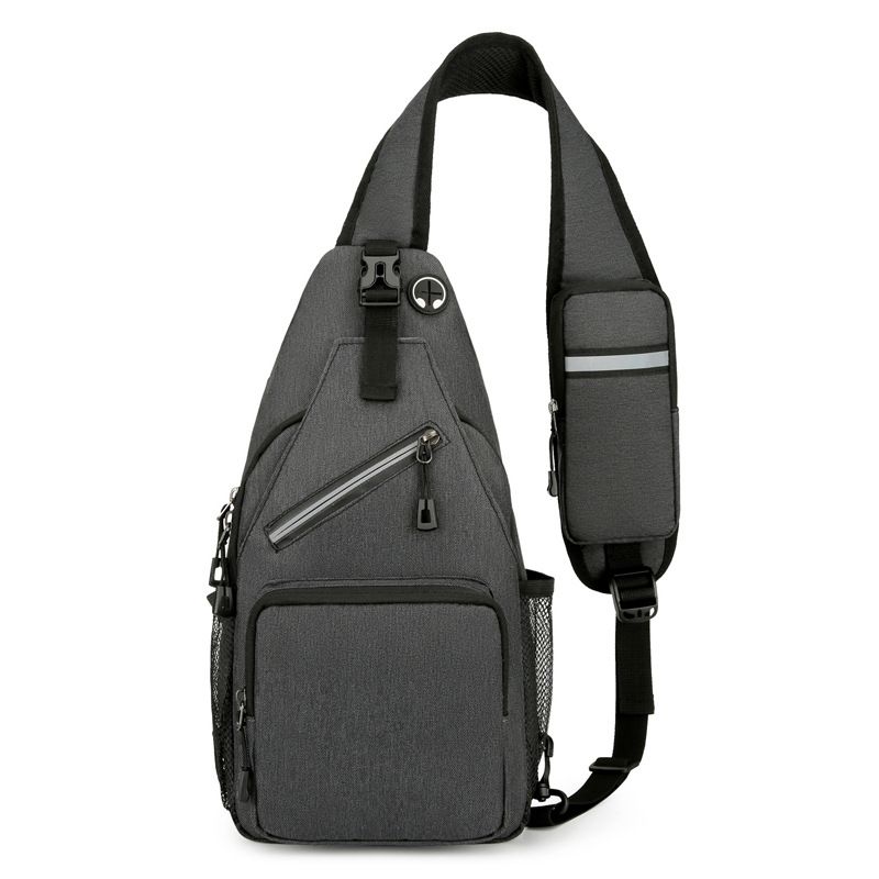 New Men's Chest Bag Lightweight Oxford Crossbody, Water-Resistant Durable Anti-Burden Shoulder Pack, Minimalist Casual Commute Cycling Sports Sling Bag（Dark grey）