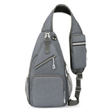 New Men's Chest Bag Lightweight Oxford Crossbody, Water-Resistant Durable Anti-Burden Shoulder Pack, Minimalist Casual Commute Cycling Sports Sling Bag（Light grey）