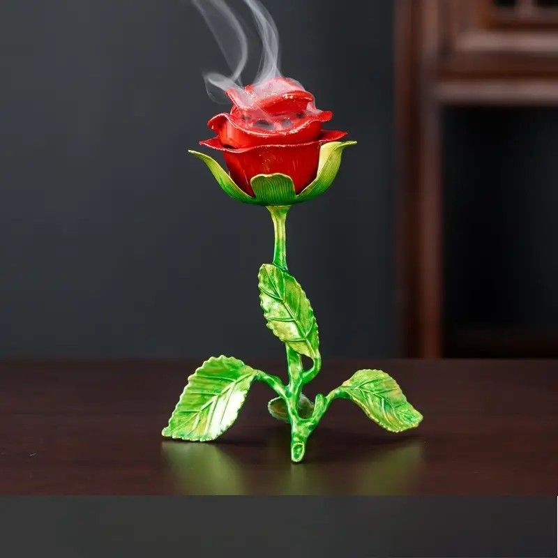 "Everyone's buying this Eastern aesthetic treasure | A rose incense burner that never fades"（Red rose incense burner）