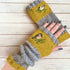 Color-Block Bird Embroidered Fingerless Knit Gloves – Warm, Flexible, Perfect for Daily Autumn/Winter Use, 8.5×22cm Stylish Practical Commute Hand-Warming Essential(red)