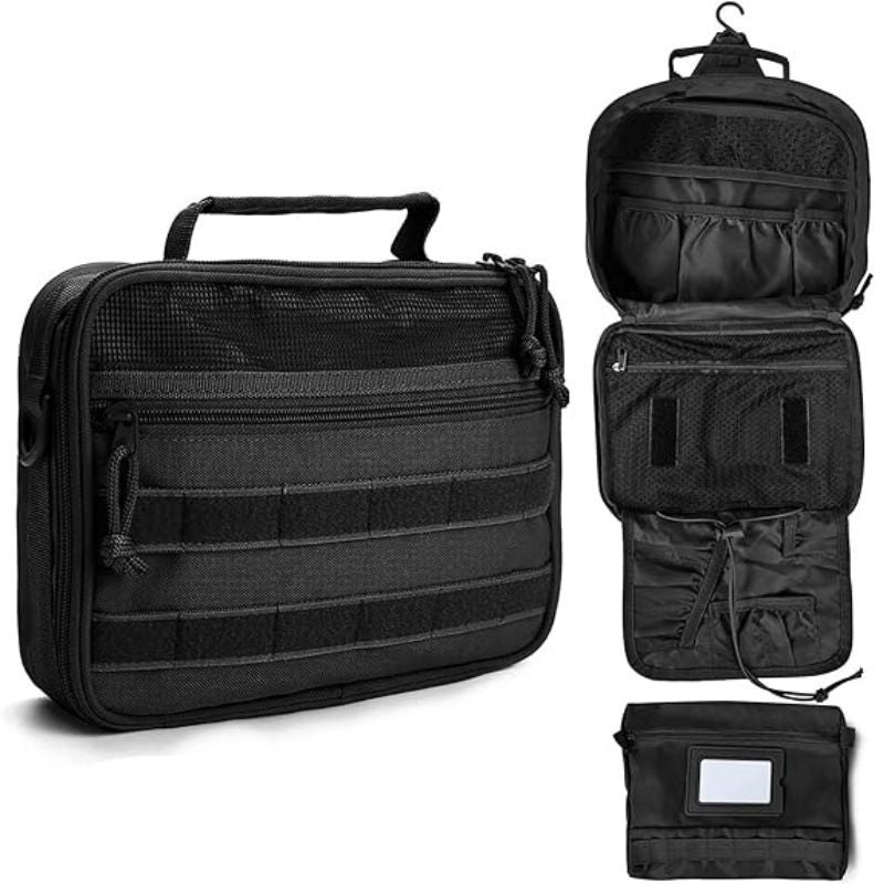 Multifunctional Hanging Toiletry Bag, 8-Compartment Storage, Waterproof and Portable, Essential for Travel and Home Use（black)