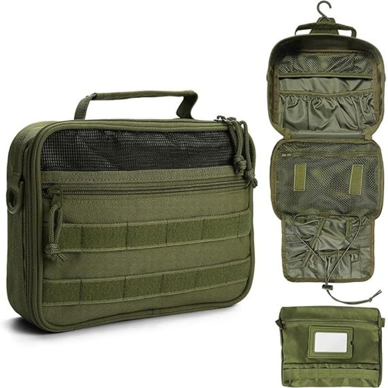 Multifunctional Hanging Toiletry Bag, 8-Compartment Storage, Waterproof and Portable, Essential for Travel and Home Use(GREEN)