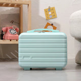 14 Inch Mini Makeup Case, Lightweight Cosmetic Travel Bag with Shoulder Strap & Zipper Closure(BLUE)