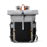 Nylon Waterproof Roll-Top Backpack, 22L-28L Expandable, Air-Cushion Strap System, Polyester Lining for Business Travel.(grey)