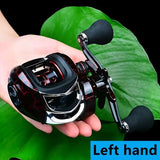 High Speed 18+1BB Baitcasting Reel, Dual Brake System, Max Drag 20lb - Ergonomic Handle, Stainless Steel Durable Spool - Ideal for Carp and Bass Fishing, Suitable for Saltwater and Freshwater, Angler's Choice | Smooth Black Finish(DW121L left hand)