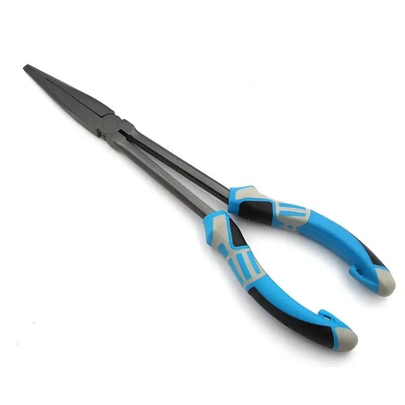 Multi-functional Fishing Pliers - Long Nose, Rust-proof & Anti-slip, Easy Hook Removal & Fish Control（Blue straight pliers）