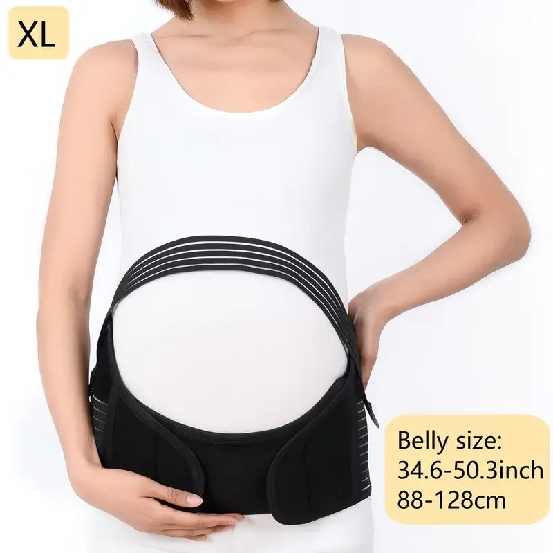 2-in-1 Pregnancy Support & Belly Band, Breathable Skin-Friendly Lightweight, Ergonomic Fit, Relieves Lower Back & Pubic Discomfort, Full Protection During Pregnancy & Postpartum/BLACK.XL code