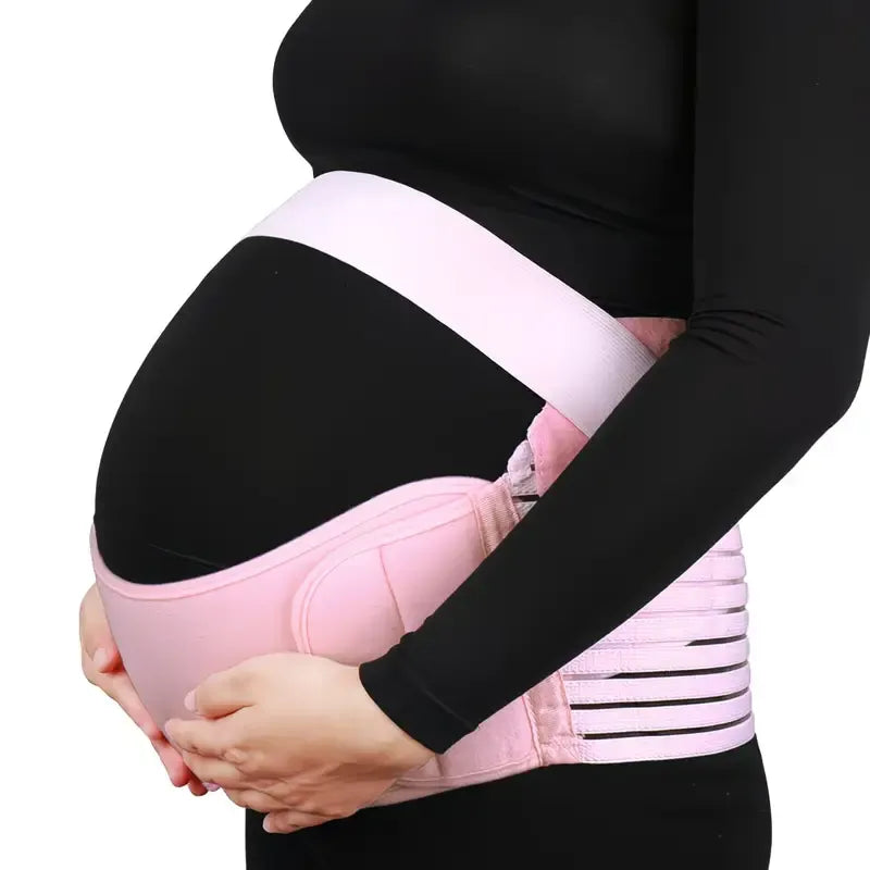 2-in-1 Pregnancy Support & Belly Band, Breathable Skin-Friendly Lightweight, Ergonomic Fit, Relieves Lower Back & Pubic Discomfort, Full Protection During Pregnancy & Postpartum/PINK.L code