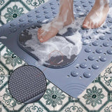 Anti-Slip Massage Shower Mat with Suction Cups Foot Spa Bathroom Mat(GREY)