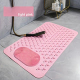Anti-Slip Massage Shower Mat with Suction Cups Foot Spa Bathroom Mat(PINK)