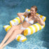 Pool Inflatable Float: Foldable Striped Floating Bed, Stable Single-Person Lounge Chair, Portable Water Recreation Companion.YELLOW