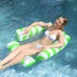Pool Inflatable Float: Foldable Striped Floating Bed, Stable Single-Person Lounge Chair, Portable Water Recreation Companion。GREEN